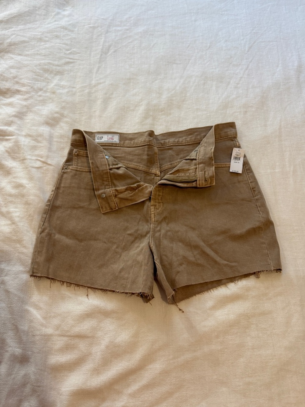 GAP Women's Tan Frayed Hem Denim Shorts